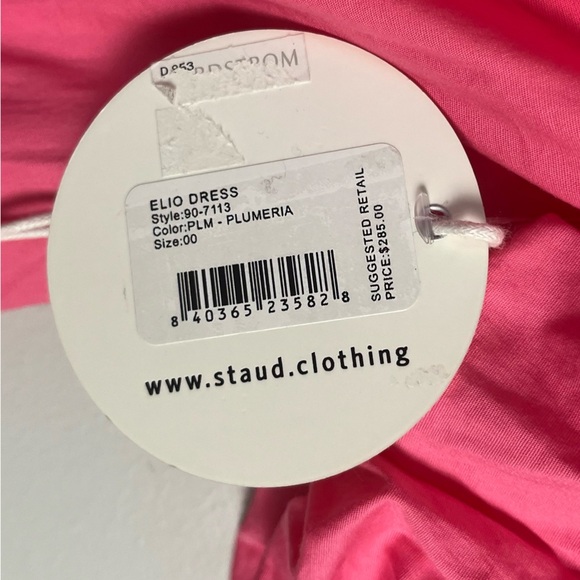 New STAUD Elio Off-shoulder Dress in Cotton Poplin size 00 in Plumeria - Picture 4 of 9